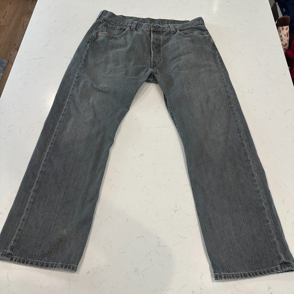 Vintage Y2K Levis 501 XX Jeans Mens 38x30 Gray Black Dark Wash Button Fly